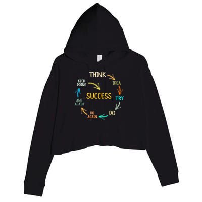 motivational quote motivation success inspiration mindset Crop Fleece Hoodie