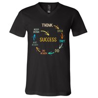 Motivational Quote Motivation Success Inspiration Mindset V-Neck T-Shirt