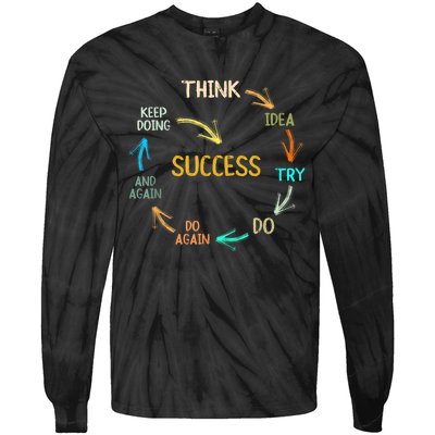 Motivational Quote Motivation Success Inspiration Mindset Tie-Dye Long Sleeve Shirt