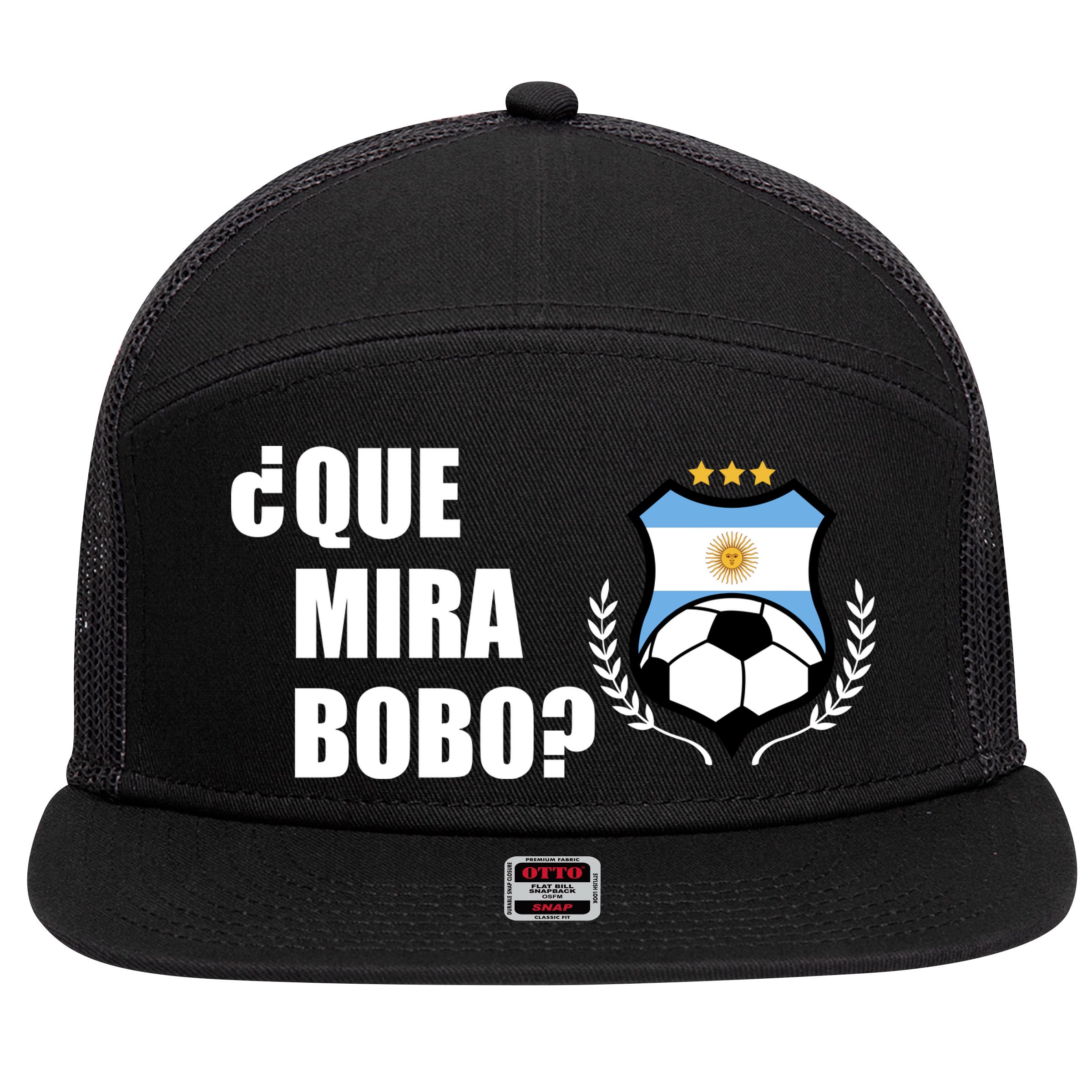 Messi Que Miras Bobo Anda Para Alla Soccer Football Argentina 7 Panel Mesh Trucker Snapback Hat