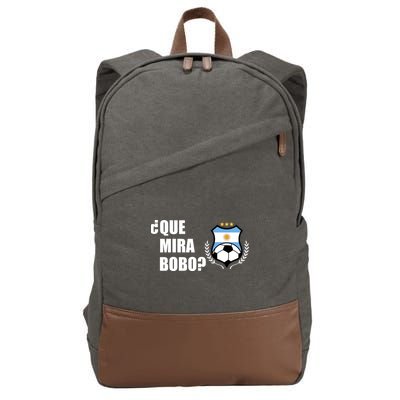 Messi Que Miras Bobo Anda Para Alla Soccer Football Argentina Cotton Canvas Backpack