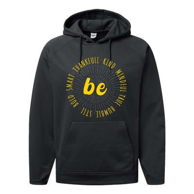 Motivational Quote Positive Saying Life Slogan VarsityGold Performance Fleece Hoodie