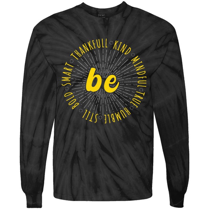 Motivational Quote Positive Saying Life Slogan VarsityGold Tie-Dye Long Sleeve Shirt