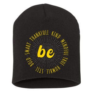 Motivational Quote Positive Saying Life Slogan VarsityGold Short Acrylic Beanie