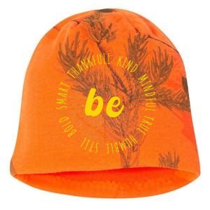 Motivational Quote Positive Saying Life Slogan VarsityGold Kati - Camo Knit Beanie