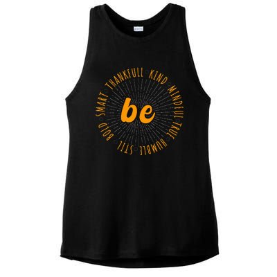 Motivational Quote Positive Saying Life Slogan Orange Ladies PosiCharge Tri-Blend Wicking Tank