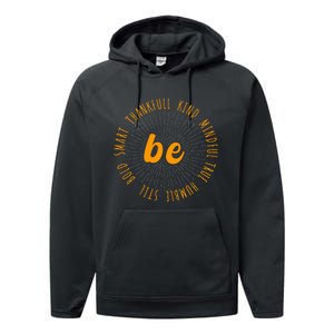 Motivational Quote Positive Saying Life Slogan Orange Performance Fleece Hoodie