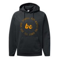 Motivational Quote Positive Saying Life Slogan Orange Performance Fleece Hoodie