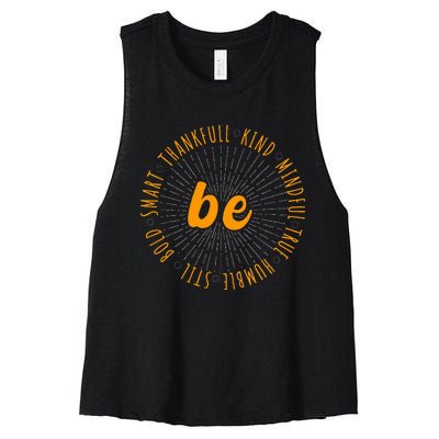 Motivational Quote Positive Saying Life Slogan Orange Women's Racerback Cropped Tank