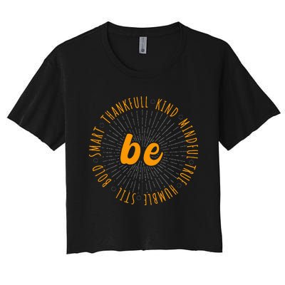 Motivational Quote Positive Saying Life Slogan Orange Women's Crop Top Tee