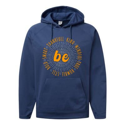 Motivational Quote Positive Saying Life Slogan Orange Performance Fleece Hoodie