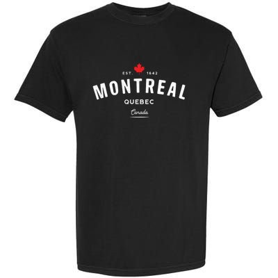 Montreal Quebec QC Vintage Retro Canada Maple Leaf Garment-Dyed Heavyweight T-Shirt