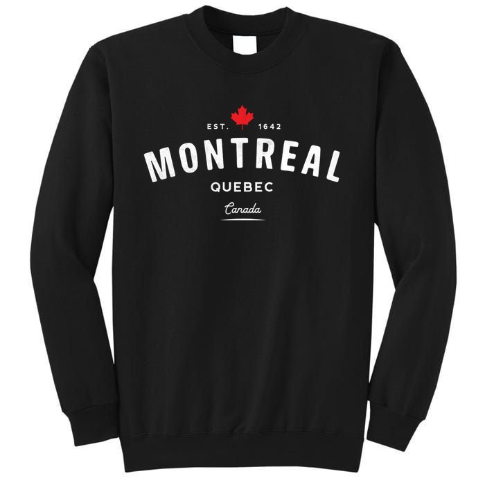 Montreal Quebec QC Vintage Retro Canada Maple Leaf Tall Sweatshirt