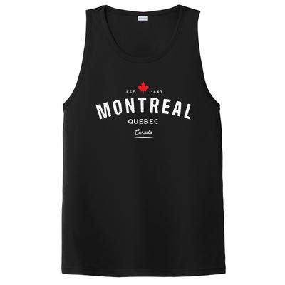 Montreal Quebec QC Vintage Retro Canada Maple Leaf PosiCharge Competitor Tank