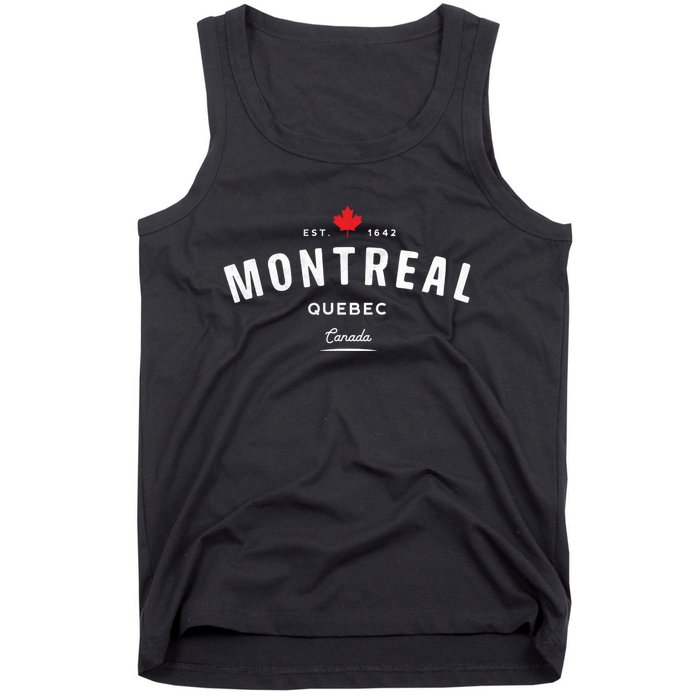 Montreal Quebec QC Vintage Retro Canada Maple Leaf Tank Top