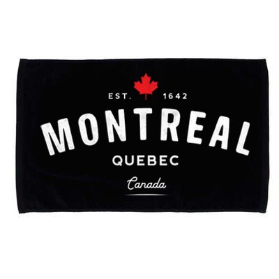 Montreal Quebec QC Vintage Retro Canada Maple Leaf Microfiber Hand Towel