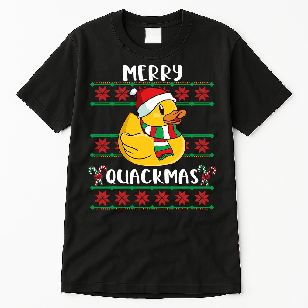 Merry Quackmas Rubber Duck Christmas Tall T-Shirt