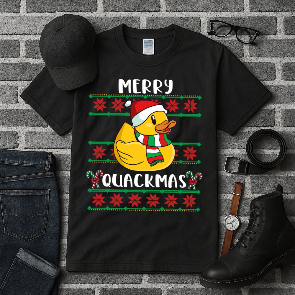 Merry Quackmas Rubber Duck Christmas Tall T-Shirt