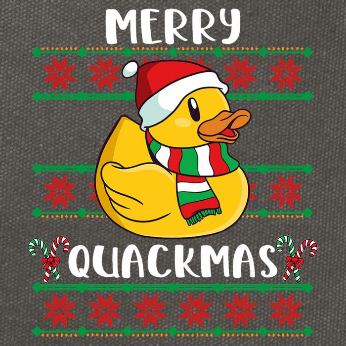 Merry Quackmas Rubber Duck Christmas Cotton Canvas Backpack