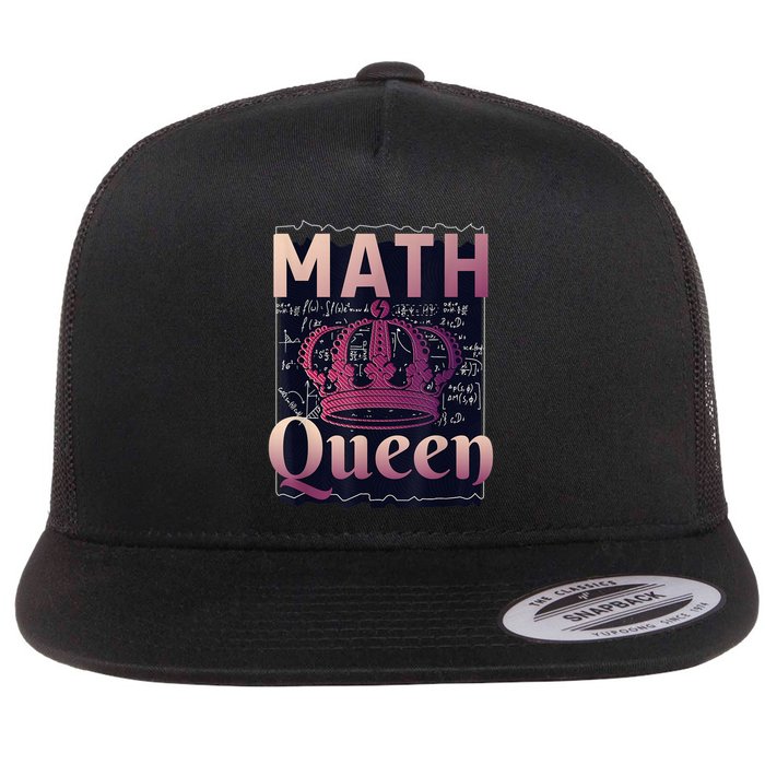 Math Queen School University Algebra Funny Mathematics Flatbill Hat