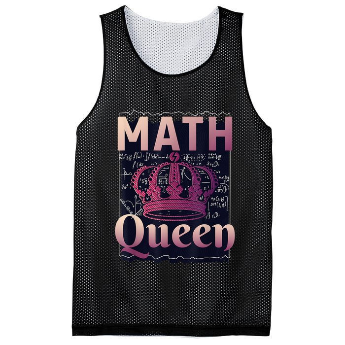 Math Queen School University Algebra Funny Mathematics Mesh Reversible Basketball Jersey Tank