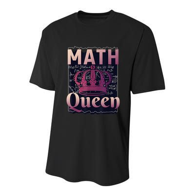 Math Queen School University Algebra Funny Mathematics Youth Performance Sprint T-Shirt