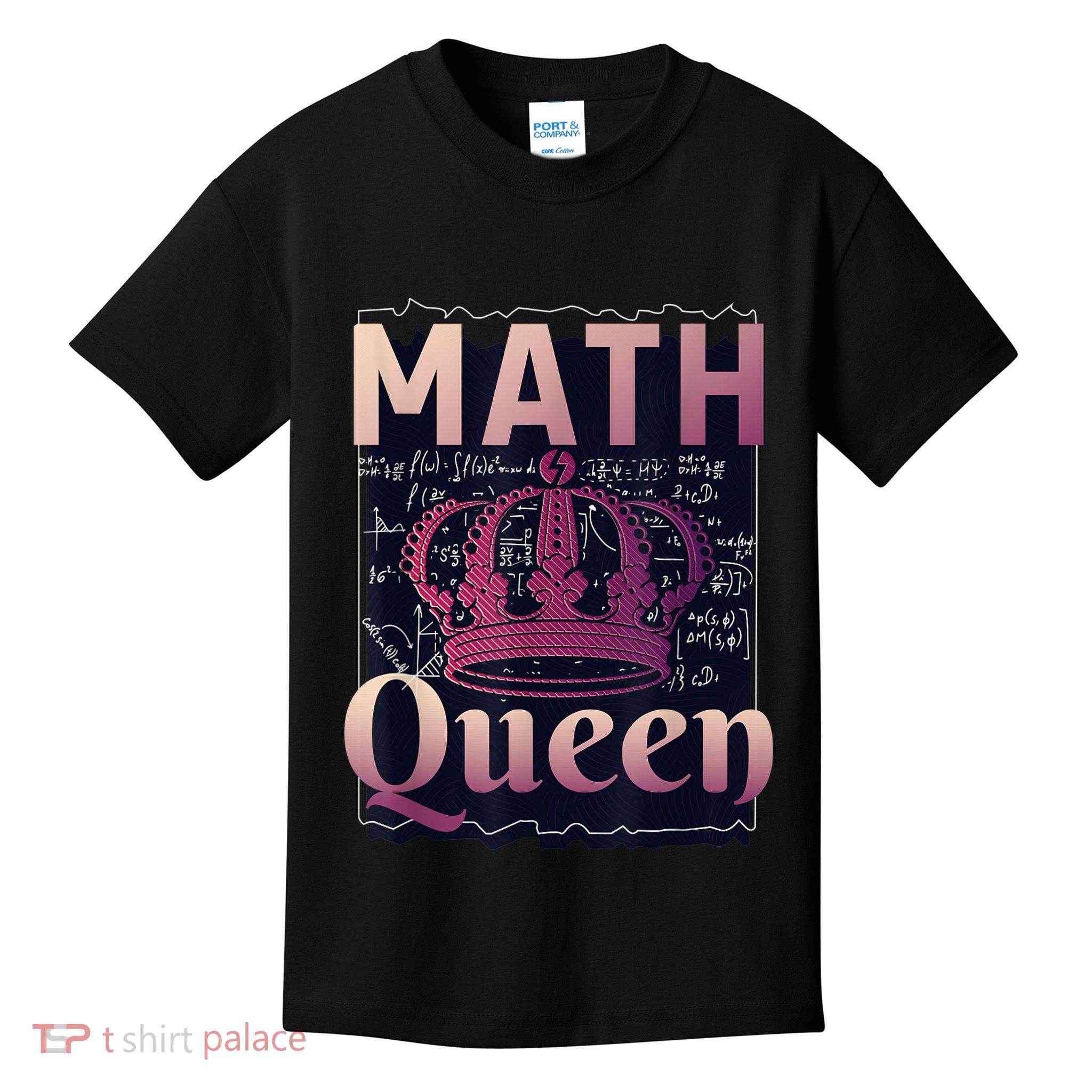 Math Queen School University Algebra Funny Mathematics Kids T-Shirt