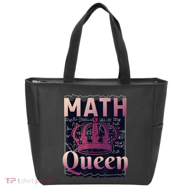 Math Queen School University Algebra Funny Mathematics Zip Tote Bag