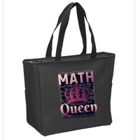 Math Queen School University Algebra Funny Mathematics Zip Tote Bag