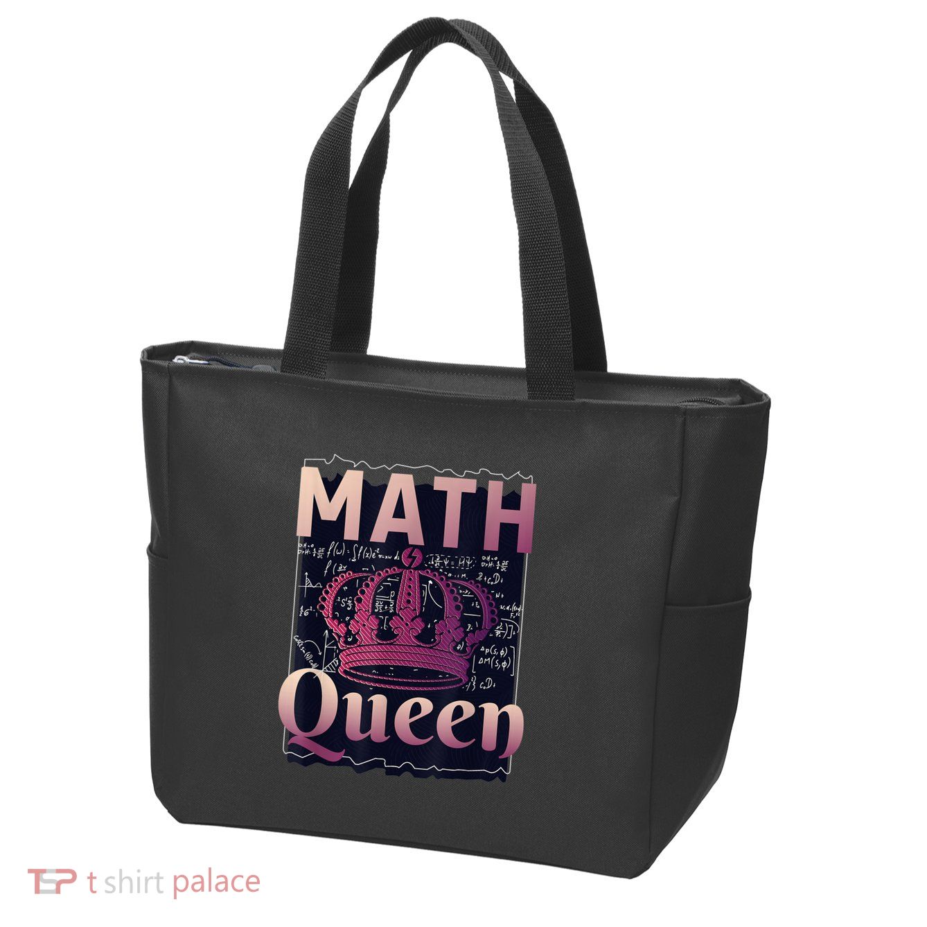 Math Queen School University Algebra Funny Mathematics Zip Tote Bag