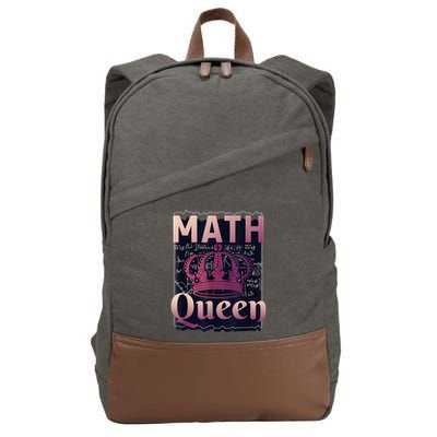 Math Queen School University Algebra Funny Mathematics Cotton Canvas Backpack