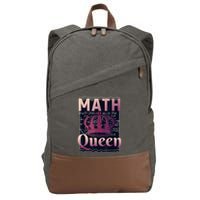 Math Queen School University Algebra Funny Mathematics Cotton Canvas Backpack