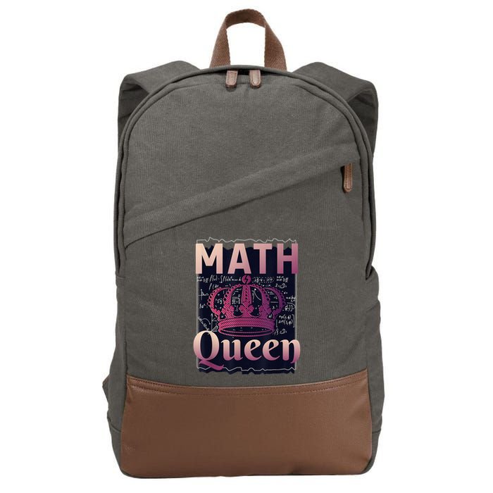 Math Queen School University Algebra Funny Mathematics Cotton Canvas Backpack