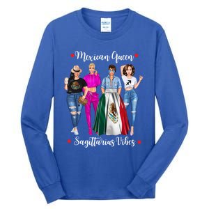 Mexican Queen Sagittarius Vibes Mexico Zodiac Astrology Gift Tall Long Sleeve T-Shirt