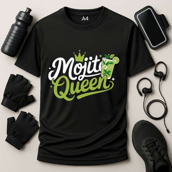 Mojito Queen Trendy Summer Drink Mojitos Cooling Performance Crew T-Shirt