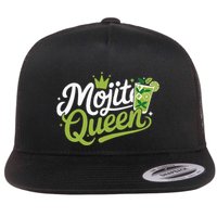 Mojito Queen Trendy Summer Drink Mojitos Flat Bill Trucker Hat