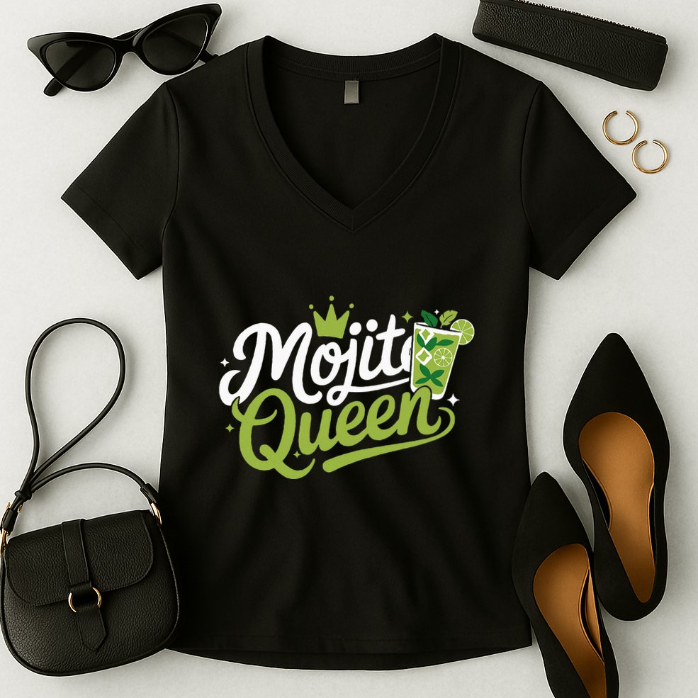 Mojito Queen Trendy Summer Drink Mojitos Women's V-Neck T-Shirt