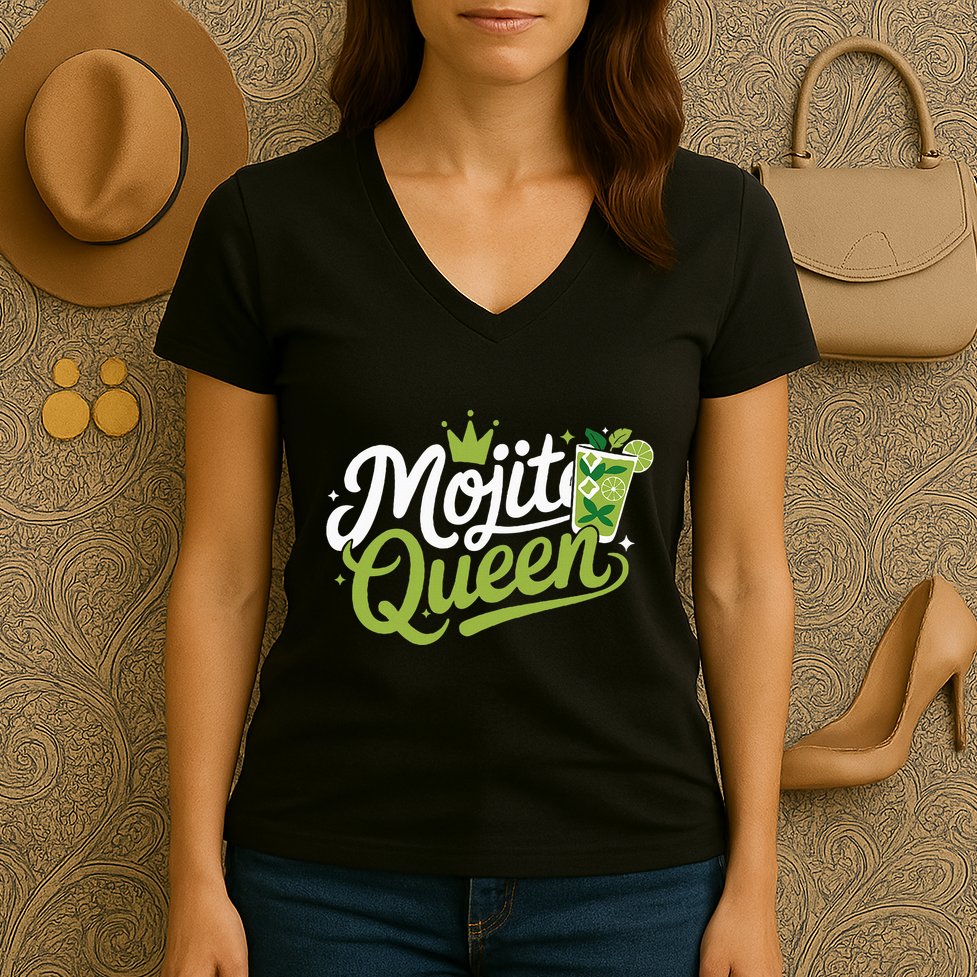 Mojito Queen Trendy Summer Drink Mojitos Women's V-Neck T-Shirt