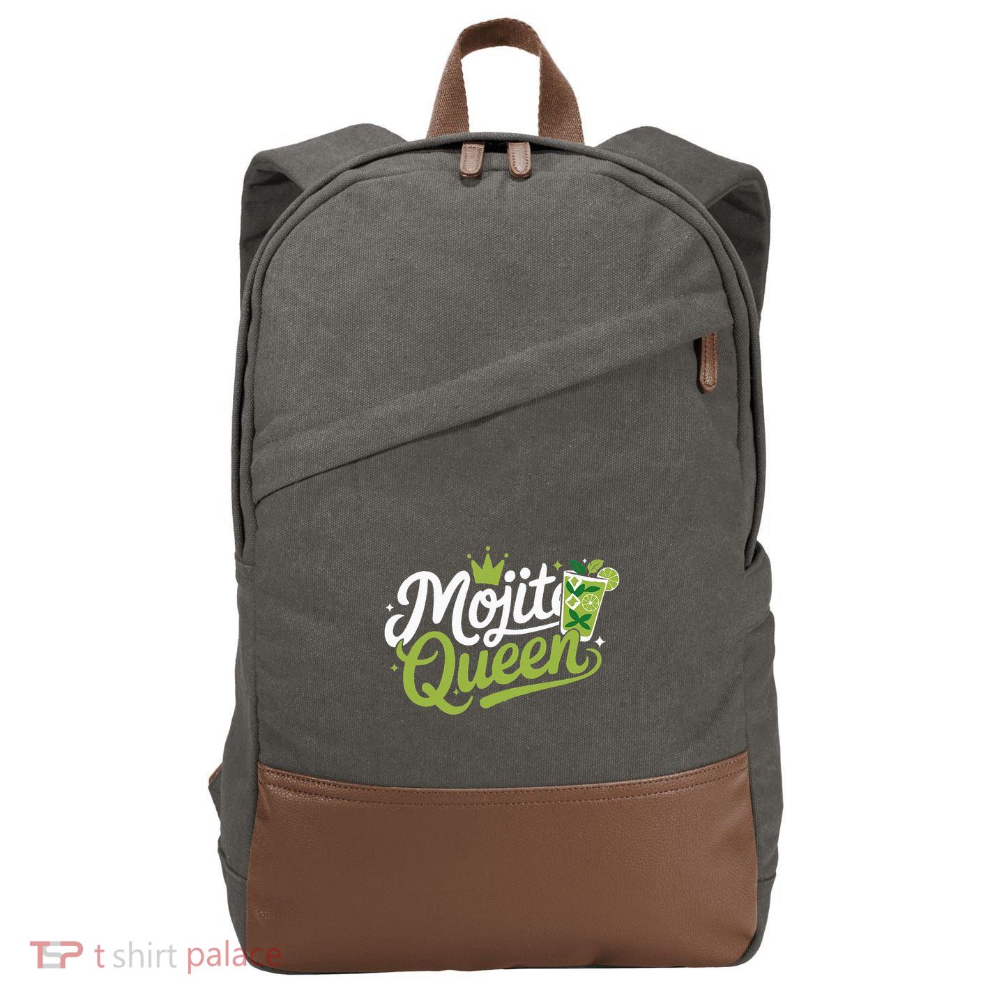 Mojito Queen Trendy Summer Drink Mojitos Cotton Canvas Backpack