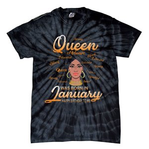 Melanin Queen Was Born In January Wo Black Birthday Tie-Dye T-Shirt