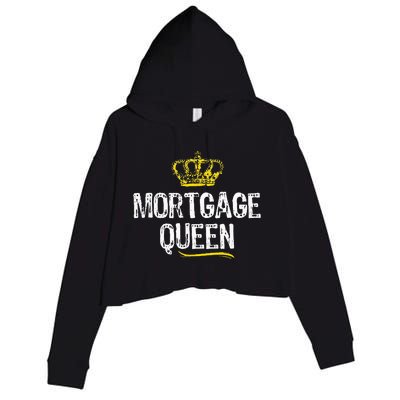 Mortgage Queen Women Broker Funny Cool Cute Gift Crop Fleece Hoodie