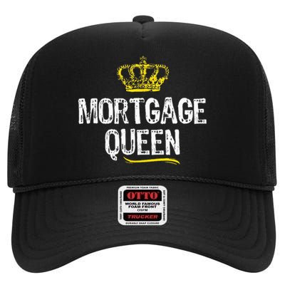 Mortgage Queen Women Broker Funny Cool Cute Gift High Crown Mesh Back Trucker Hat