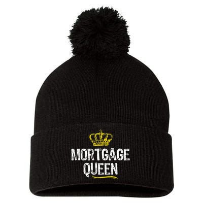 Mortgage Queen Women Broker Funny Cool Cute Gift Pom Pom 12in Knit Beanie