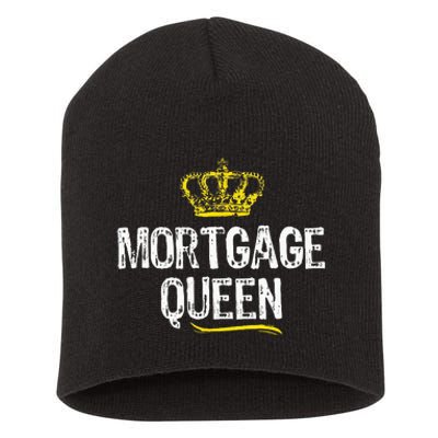 Mortgage Queen Women Broker Funny Cool Cute Gift Short Acrylic Beanie