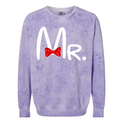 Mr. Bow Tie Cute Matching Couples Colorblast Crewneck Sweatshirt