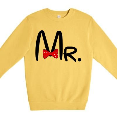 Mr. Bow Tie Cute Matching Couples Premium Crewneck Sweatshirt