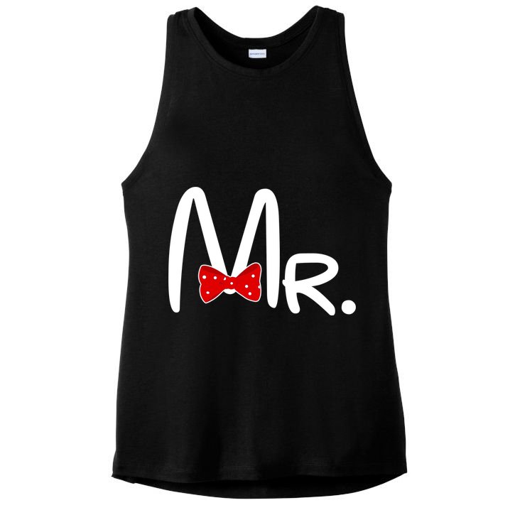 Mr. Bow Tie Cute Matching Couples Ladies PosiCharge Tri-Blend Wicking Tank