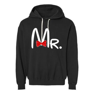 Mr. Bow Tie Cute Matching Couples Garment-Dyed Fleece Hoodie