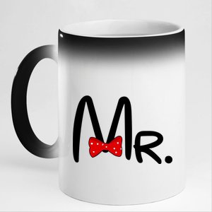 Mr. Bow Tie Cute Matching Couples 11oz Black Color Changing Mug