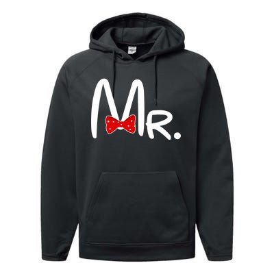 Mr. Bow Tie Cute Matching Couples Performance Fleece Hoodie